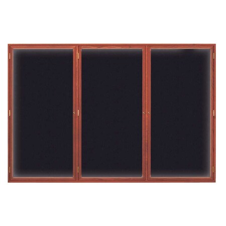 United Visual Products Open Faced Traditional Rounded Corkboard UV640ARC-BLACK-DRKSPR